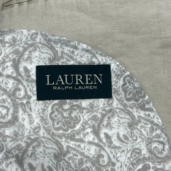 Lauren Ralph Lauren Sport Coat Mens 40S Jacket Tan Linen Two Button Blazer - Picture 8 of 11